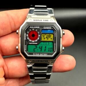 LWS Atlas Arcade Custom Casio AE1200 World Time Steel Bracelet Mod Watch